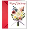 Compra Directa Transfronteriza de 1 Set de Tarjeta de Felicitación de Cumpleaños con Ilustración de Ramo Creativo y Sobre, Pedido Mínimo de 10 Sets, Mensaje de Cumpleaños