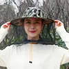 Herramientas para Abejas Yihengjian Sombrero de Abeja Camuflado Anti-Picadura de Abeja Sombrero de Abeja de Doble Círculo Sombrero Protector para Exteriores Sombrero Anti-Mosquitos para Pesca