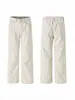 Pantalones Casuales Rectos Lavados Estilo Retro Americano para Hombre, Pierna Ancha Holgada, Pantalones Largos para Todas las Estaciones, Versátiles, Cargo, Mezclilla, Baggy, Largo hasta el Piso