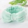 Faixa de Cabelo de Veludo Coral Estilo Coreano com Laço para Lavar o Rosto Faixa de Cabelo Feminina Faixa de Cabelo de Pelúcia Faixa de Cabelo Fofa para Lavar o Rosto Faixa de Cabelo Cor Pura Acessórios de Cabelo