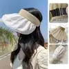 Nuevo sombrero de sol de concha de verano protección solar sombrero de copa vacío de doble cara usable para mujer sombrero de tela de ala grande transpirable para exteriores sombrero versátil