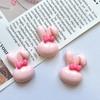 Horquilla de gel con diseño de cabeza de conejo con lazo brillante de dibujos animados, sencilla, de resina, para hacer tú mismo, accesorios para el cabello, venta al por mayor
