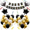 Set Combinado de Banner de Cumpleaños y Globo Perlado de Papel de Aluminio Color Oro Rosa Decoración de Fiesta Set de Globos de 37 Piezas Transfronterizo