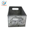 Cubo de hierro vintage para flores, caja de hierro gris, maceta cuadrada de hierro galvanizado
