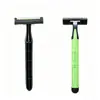 Navaja manual con cuchillas de acero inoxidable de doble capa, rasuradora para mujer, rastrillo desechable para hombre