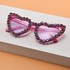 Gafas de sol de nuevo amor transfronterizas 2023 moda clásico forma de corazón estación internacional explosiones gafas de sol de diamantes