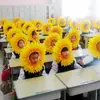 Adereço de Cabeça de Girassol, Máscara Facial de Girassol, Adereços Criativos para a Cerimônia de Abertura dos Jogos Esportivos, Performance de Formação de Flores que Revelam o Rosto