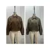 Fabricante de ropa para mujer transfronterizo al por mayor 2026 chaqueta corta casual de gamuza con solapa, bolsillo y cremallera, manga larga, color sólido, prenda de abrigo