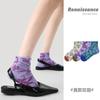 Meias Originais Femininas Renascentistas Meias Curtas de Verão Alívio Tridimensional Novo Estilo Chinês Meias com Estampa Floral Estilo Retrô Femininas