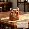 Brocado de canción nuevo diseño, bolsa de almacenamiento creativa hecha a mano anti-caída para juego de té, organizador de juego de té retro de nuevo estilo chino, bolsa de tela para taza de té