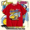 Camiseta de algodão de verão de manga curta Cars Cruz para meninos e meninas, top respirável e versátil