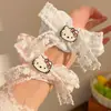 Lindo Encaje de Dibujos Animados Kt Diadema para el Cabello Lazo Dibujo Animado Linda Diadema de Niña Dulce Goma para Cola de Caballo Accesorios para el Cabello