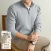 Suéter de lana mezclada antibacteriano de 10 A, engrosado, 410 g, para hombre, modelo nuevo Otoño e Invierno 2026, tejido de punto para hombre con cuello alto y media cremallera