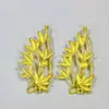Ornamento Pingente de Planta 3D em Cobre Fundido Folha de Bambu, Adorno de Cabeça de Latão DIY Acessórios de Joias de Cobre, Bambu, Nó de Bambu