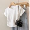 Camiseta de Manga Corta para Mujer Estilo Retro Americano, Nuevo Modelo Verano 2026, Corte Ajustado, Corta, Top Impresionante y Único