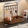 Caixa Decorativa de Madeira Maciça para Guardar Chaves da Entrada Ornaments Rack de Armazenamento para Sapateira na Porta de Entrada Rack de Armazenamento para Mesa