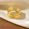 Anel Aberto Personalizado Estilo Metal Novo Estilo Europeu e Americano com Cravação Completa de Diamantes, Versão Larga Irregular, Anel Ajustável Exagerado