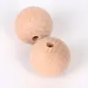 Dientes de leche Juguete de accesorios de cuentas de madera DIY 8-30 mm perforadas de haya cuentas redondas grandes fabricantes de juguetes para molares al por mayor