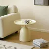 Mesa de centro para sala de estar, conjunto de mesa de chá criativo em pedra sinterizada estilo casa, mesa lateral redonda moderna minimalista da moda para espaços pequenos