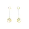 Elegantes Pendientes Largos de Diamante Chapados en Oro Simples Versátiles Moda Pendientes de Perla Sintética Aguja de Plata 925 Pendientes de Copo de Nieve para Mujer