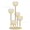 Suporte Criativo de Metal e Cristal para Velas Ornamento Base de Bola Festa Casamento Decoração de Jantar à Luz de Velas de Cristal