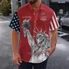 Camisa Havaiana Plus Size Transfronteiriça Manga Curta Verão Novo Masculino Gola Reversível Cardigan Casual Estampa Digital 3D