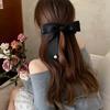 Horquilla con diseño de lazo de cinta unilateral, exquisita perla, clip de resorte, clip superior, accesorios para el cabello, estilo nuevo y avanzado