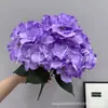 Flores Artificiales, Ramo de Hortensias de 5 Cabezas, Verano Interminable, 27 Piezas, Materiales Florales para Decoración de Bodas y Hogar, Flores de Cinco Cabezas