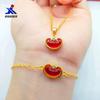 Pulsera de lingote de gemas bañada en oro y latón, joyería de oro de imitación galvanizado, suministro de mercado nocturno, conjunto de dos piezas de pulseras para mujer