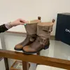 "Motociclista Femenina Retro" botas cortas de cuero desgastado con hebilla para motocicleta para mujer, otoño e invierno, suela gruesa, tacón grueso, botines de tobillo de moda estilo callejero