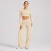 Conjunto Esportivo de Manga Curta com Costas Nuas Transfronteiriço para Mulheres com Bojos Top Fitness Roupa Esportiva ao Ar Livre Roupa de Yoga