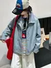 Chaqueta de cuero para niña para otoño, ropa infantil, top corto de nuevo estilo con retazos a cuadros