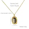 Nova Moda Europeia e Americana Colar de Aço Inoxidável Moldura Embossada Inlaid com Pedra Natural Personalizado Versátil Colar Feminino de Aço Titânio