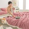 Manta de Invierno de Borreguito Franela Coral Sofá Manta para Siesta Chal de Oficina Aire Acondicionado Manta Pequeña Estilo Coreano