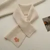 Bufanda Pequeña de Lana Tejido Cruzado Dulce y Elegante Jacquard para Mujer Terciopelo Ártico Suave Estilo Preppy Linda Bufanda Invierno