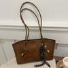 Moda Commuter Retro Grande Capacidade Bolsa Feminina Nova Outono e Inverno Nicho Elegante Bolsa de Ombro Casual Bolsa Tote