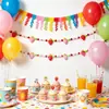 Decoração de banner de aniversário de morango, decoração criativa colorida para casa, conjunto de bandeirolas, decoração de festa, adereços para fotos