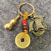 Yanwu 2025 Nuevo Estilo Chino Calabaza de Cobre Moneda de los Cinco Emperadores Llavero Colgante Pixiu Set de Regalo para Eventos de Negocios