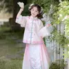 Hanfu para Meninas Estilo Primavera e Outono 2025 Estilo Antigo Infantil Novo Estilo Chinês Super Fada Estilo Dinastia Ming Conjunto de Saia Mamian Roupa de Princesa para Menina