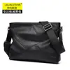 Bolsa de ombro masculina de couro legítimo, camada superior, bolsa transversal de couro de vaca, grande capacidade, esportiva, moda popular, bolsa transversal da moda