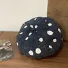 Boina Japonesa Retrô Xadrez Doce Bolinhas Chapéu de Pintor Artístico Versátil Feminino Chapéu Oitavado Pequeno Emagrecedor de Rosto Nicho