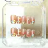 Uñas Cortas Portátiles con Forma de Escalera Ojo de Gato con Estrellas 10 Piezas de Parches de Uñas Hechos a Mano Codificados Parches de Uñas con Relieve Estéreo