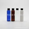 Botella de plástico PET redonda de 150 ml tapa rayada ordinaria brillante botella para loción tónico cosméticos sub-empaque vacío