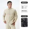 Chaqueta Camisa de Algodón Puro para Hombre Otoño Ropa de Alta Gama para Hombre Ropa de Trabajo Casual Versátil Camisa con Solapa Mangas Largas para Hombre