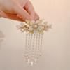 Antigo elegante lírio-do-vale flor Tassel Hairpin elegante Super Fada meia-gravata Spring Clip Hanfu Cheongsam Pan Acessórios de cabelo