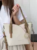 Bolsa Tote Texturizada Color Block Vintage de Grande Capacidade, Alça de Ombro Ajustável, Bolsa Simples para o Dia a Dia, Bolsa de Ombro Feminina Fashion