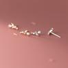 Nalan s925 Brincos de Prata Esterlina Mini Trigo Spike Vine Exquisite Bonito Diamante Folha Brincos Femininos M02163