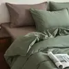 Juego de cuatro piezas de algodón puro lavado vintage 100% algodón sábana bajera funda nórdica sábana encimera juego de ropa de cama de tres piezas para estudiantes 1.8