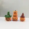Adornos de Calabaza de Resina para Halloween Decoración de Atmósfera Festiva Modelo de Calabaza de Halloween Juguetes DIY para Niños