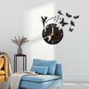 Pegatinas de Pared DIY Transfronterizas Reloj Sala de Estar Moda Arte Acrílico Reloj de Pared Reloj Mariposa Hada Reloj Colgante de Espejo Simple